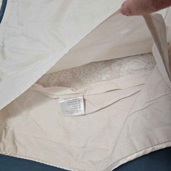 Floral Embroidered Decorative Pillow Cover Sham Case Queen Ivory Cream Set 21x33 - Picture 7 of 10